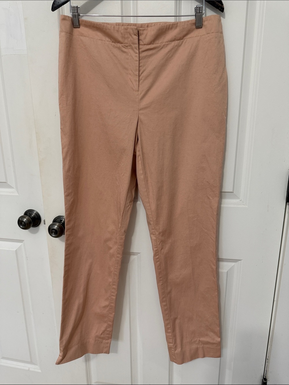 Chico's Stretch Cotton Blend Straight-Leg Pants Size 10 peach